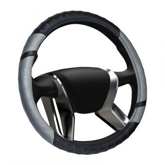 Оплетка на руль (нат. кожа) AVS GL-200S-GR (размер S, серая)