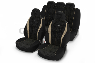 Чехлы "RECORD" бежевый/черный/бежевый купить в Тюмени