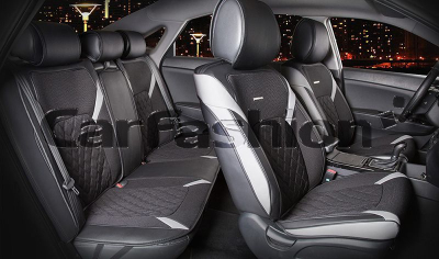 Комплект Накидок Carfashion "STING PLUS" серый/черный купить в Тюмени