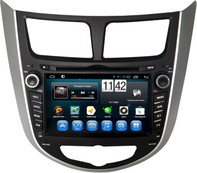 Штатная магнитола HYUNDAI Solaris 2011-2016 дорестайл и рестайл QR-7020 (экран 7", 1024*600) в Тюмени