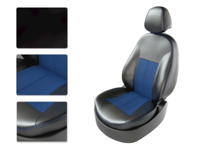 Автомобильные чехлы для CHERY TIGGO 2 с 2014 черный/синий/синий