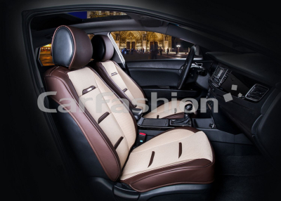 Накидки автомобильные Carfashion Фронт "BUSINESS бежевый/кофе/кофе купить в Тюмени