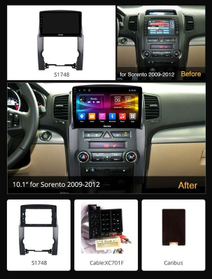 Штатная магнитола KIA Sorento XM 2009–2012 (дорестайл) OL-1748 10'', 1024*600 в Тюмени