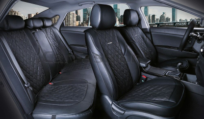 Накидки на задние сиденья BALATON с юбкой черный/черный/черный изображение Накидки на задние сиденья BALATON с юбкой черный/черный/черный купить в Тюмени