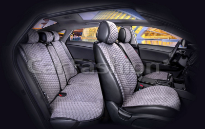 Комплект Накидок Carfashion "CAPRI PRO PLUS" черный/серый/серый купить в Тюмени