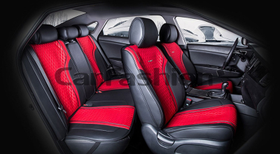 Комплект Накидок Carfashion "ELEMENT PLUS" красный/черный/черный/красный купить в Тюмени