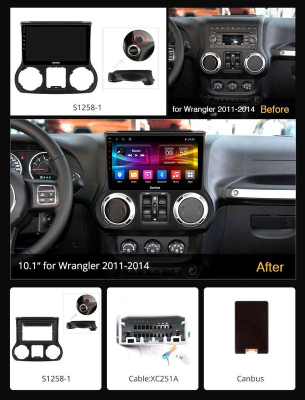 Штатная магнитола JEEP Wrangler 2006+ OL-1258-2 10'', 1024*600 в Тюмени