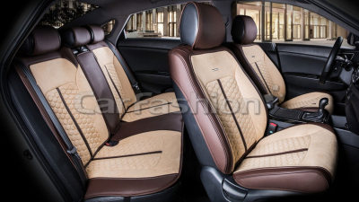 Комплект Накидок Carfashion "STALKER PLUS" бежевый/кофе/бежевый купить в Тюмени