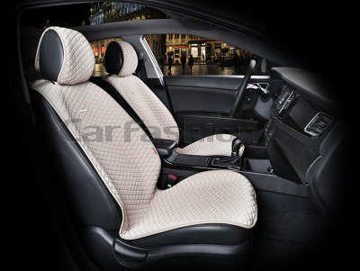 Накидки автомобильные Carfashion Фронт "PALERMO" бежевый/бежевый купить в Тюмени