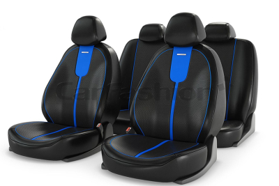 Чехлы на сидение автомобиля Carfashion "GALS" синий/черный/синий купить в Тюмени