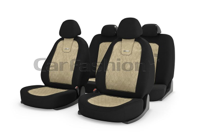 Чехлы на сидение автомобиля Carfashion "COLOMBO" бежевый/черный/бежевый купить в Тюмени