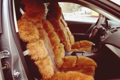 Накидка на сиденье дл. мех ОВЦЫ+ВОЛК (Корич+Корич) купить в Тюмени