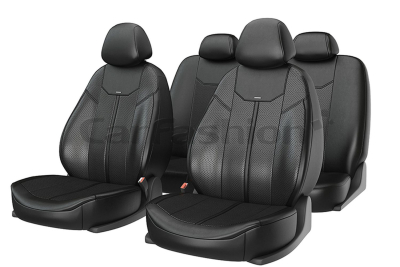 Чехлы на сидение автомобиля Carfashion "MUSTANG" черный/черный/черный купить в Тюмени