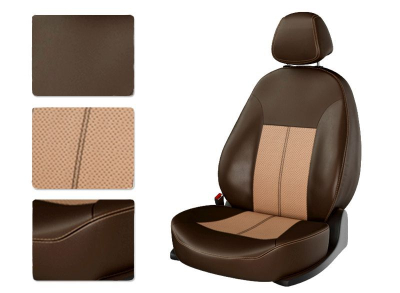 Автомобильные чехлы для HYUNDAI "SOLARIS SD 2" коричневый/бежевый/бежевый