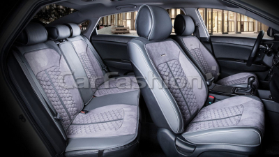 Комплект Накидок Carfashion "STALKER PLUS" серый/т.серый/т.серый купить в Тюмени