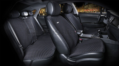 Комплект Накидок Carfashion для автомобиля "PALERMO PLUS" черный/синий купить в Тюмени