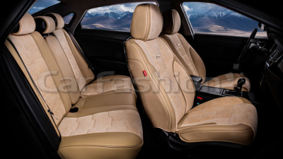 Комплект каркасных чехлов 5D "SMART PLUS" бежевый/бежевый/бежевый купить в Тюмени