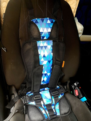 Детское автокресло "ВИННИ"-2, синие треугольники купить в Тюмени