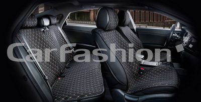 Комплект Накидок Carfashion "CROWN" черный/черный/бежевый купить в Тюмени