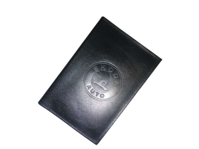 Бумажник водителя БВЛ5Л К BLACK нат.кож. SKODA