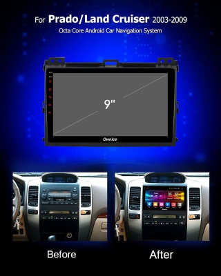 Штатная магнитола TOYOTA Land Cruiser Prado 120 2002-2009 OL-9696 9'', 1024*600 в Тюмени