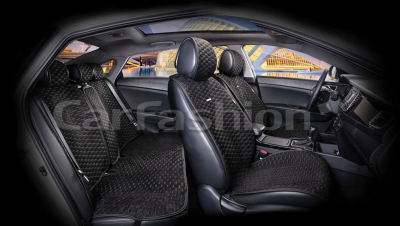 Комплект Накидок Carfashion "CAPRI PRO PLUS" черный/черный/т.серый купить в Тюмени
