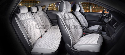 Комплект Накидок Carfashion для автомобиля "BARCELONA PLUS" т.серый/серый/т.серый/ купить в Тюмени