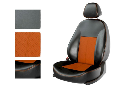 Автомобильные чехлы для KIA RIO 3 с 2011 SD дел R черный/оранжевый/оранжевый