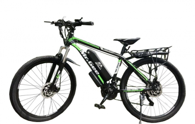 Электровелосипед взрослый 3082 (Черно-зеленый) 250Вт, 10,4Ah, 26