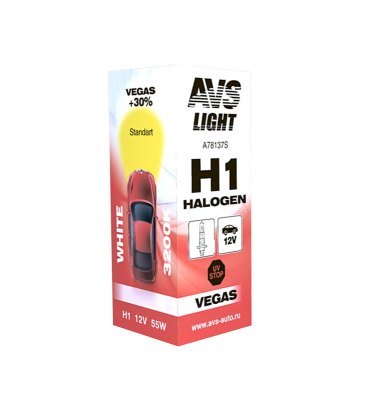 Галогенная лампа AVS Vegas H1.12V.55W.1 шт.