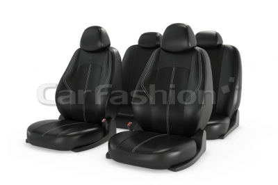 Чехлы "RANGER LEATHER" черный/черный/белый купить в Тюмени