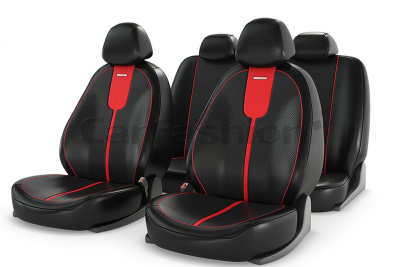 Чехлы на сидение автомобиля Carfashion "GALS" красный/черный/красный купить в Тюмени