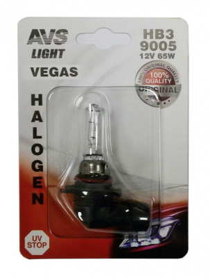 Галогенная лампа AVS Vegas в блистере HB3/9005.12V.65W.1шт.