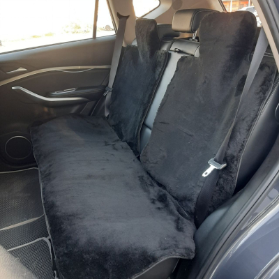 Накидка задняя на сиденье, шерсть (черный)  купить в Тюмени