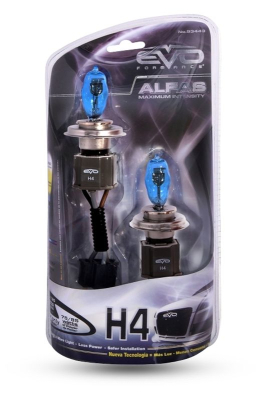 Газонаполненные лампы EVO "Alfas"/+130%/4300K/H4 комплект 2 шт