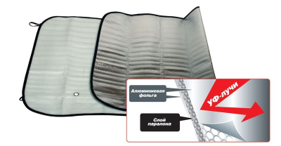 Шторка солнцезащитная (на лобовое стекло) AVS-111S "LASER" 130x60cm купить в Тюмени