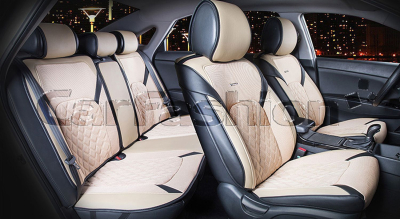 Комплект Накидок Carfashion "STING PLUS" черный/бежевый купить в Тюмени