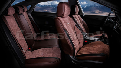 Комплект каркасных чехлов 5D "SMART PLUS" кофе/кофе/черный купить в Тюмени