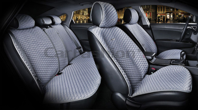 Комплект Накидок Carfashion для автомобиля "PALERMO PLUS" серый/серый купить в Тюмени