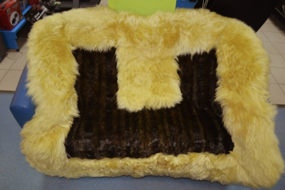 Накидки на сиденье дл. мех ОВЦЫ+ЛИСА стриж.комплект перед+зад (Желт+Черн) купить в Тюмени