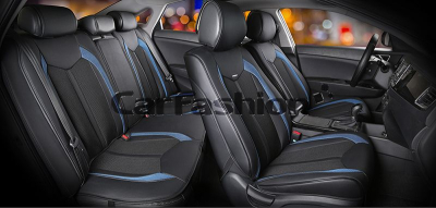 Комплект Накидок Carfashion для автомобиля "URBAN PLUS" черный/черный/синий купить в Тюмени