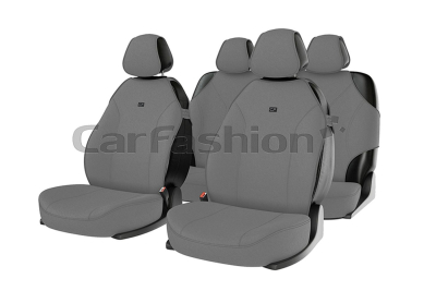 Комплект Накидок Carfashion "BINGO" серый/серый/серый/LOGO черный купить в Тюмени
