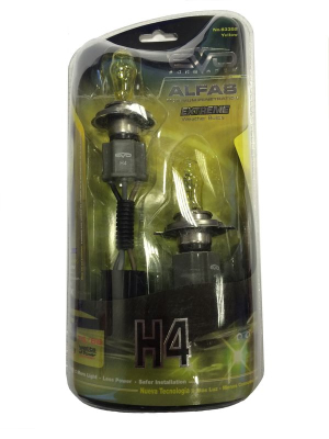 Газонаполненные лампы EVO "Alfas" "Максимальная освещённость" жёлтый 2800K H4, комплект 2 шт.