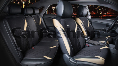 Комплект Накидок Carfashion "STING PLUS" бежевый/черный купить в Тюмени