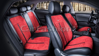 Комплект Накидок Carfashion "STALKER PLUS" красный/черный/красный купить в Тюмени