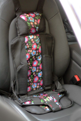 Детское автокресло "ВИННИ"-1, цветы на чёрном купить в Тюмени