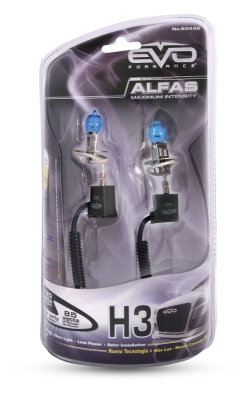 Газонаполненные лампы EVO "Alfas"/+130%/4300K/H3 комплект 2 шт
