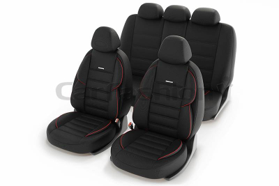 Чехлы на сидение автомобиля Carfashion "GROSS" черный/черный/красный купить в Тюмени