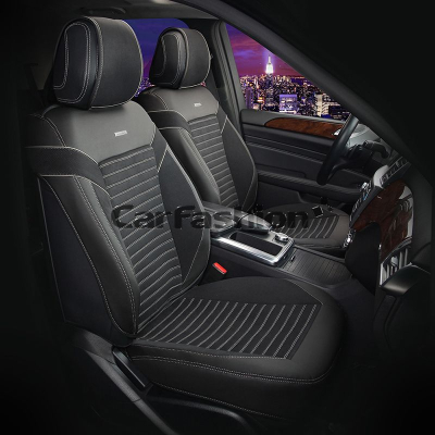 Накидки автомобильные Carfashion Фронт "CHESTER" черный/черный/серый купить в Тюмени